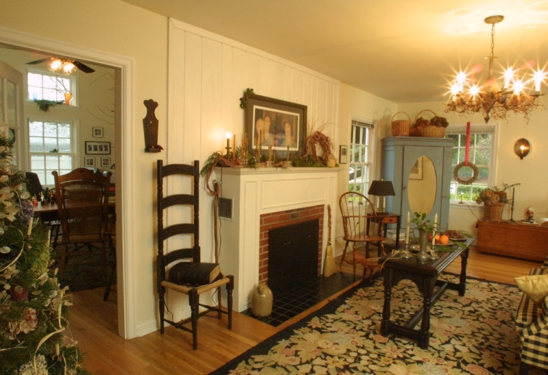Living room of Cape Cod home