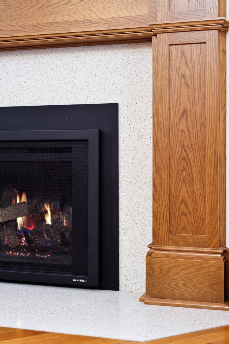 A new gas insert with Caesarstone surround A new gas insert with Caesarstone surround