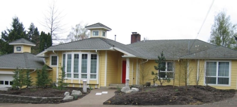 A cupola adds an Asian flair to this home addition.