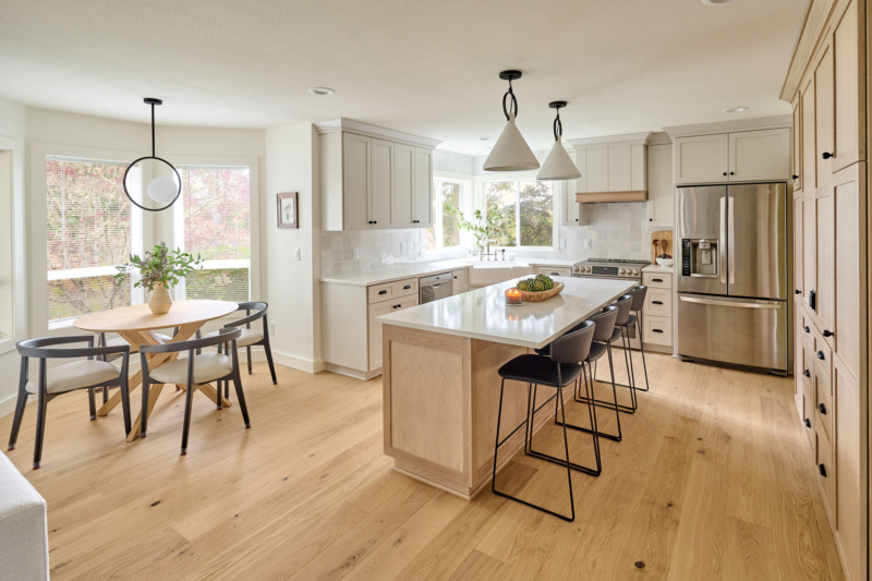 Open floor plan kitchen remodel in Corvallis Oregon by Powell Construction