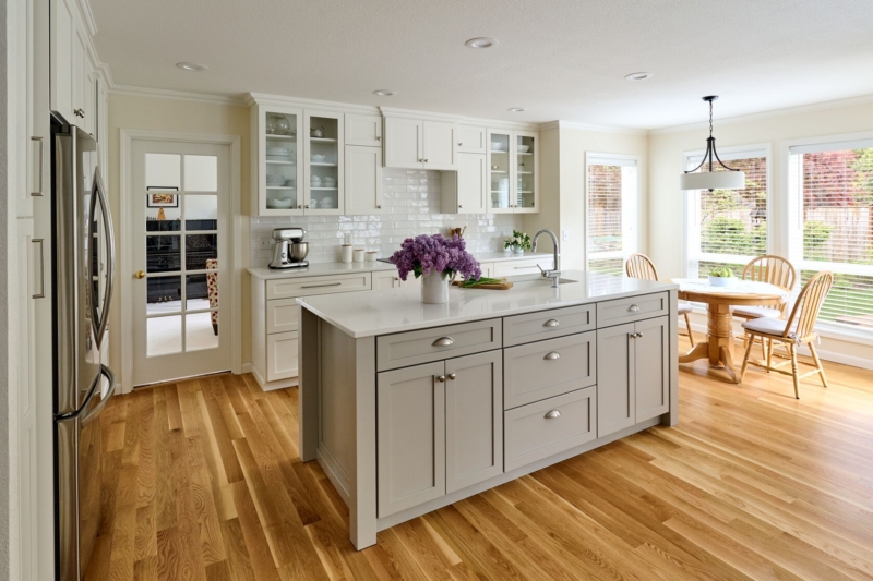 Kitchen remodel-Powell Construction-Corvallis, OR Modern kitchen with social space and splash backsplash