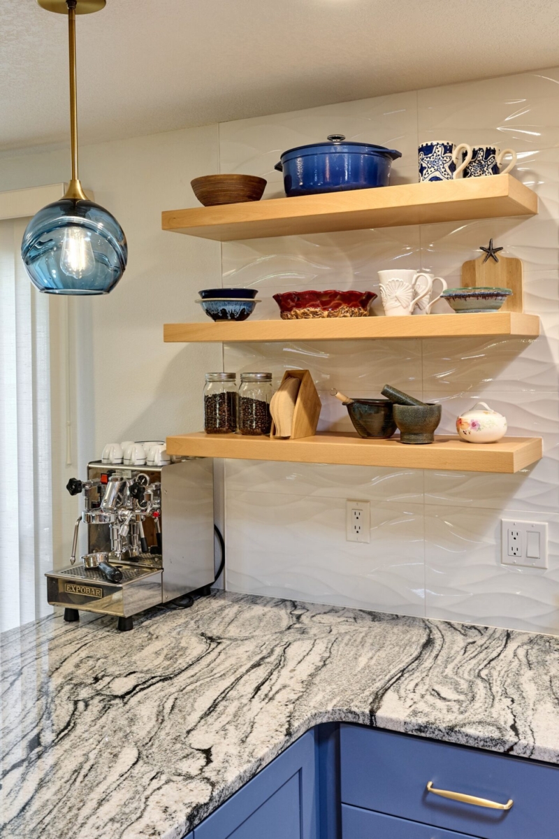 Open Shelving-Corvallis OR-Powell Construction Open shelving in kitchen remodel by Powell Construction of Corvallis Oregon
