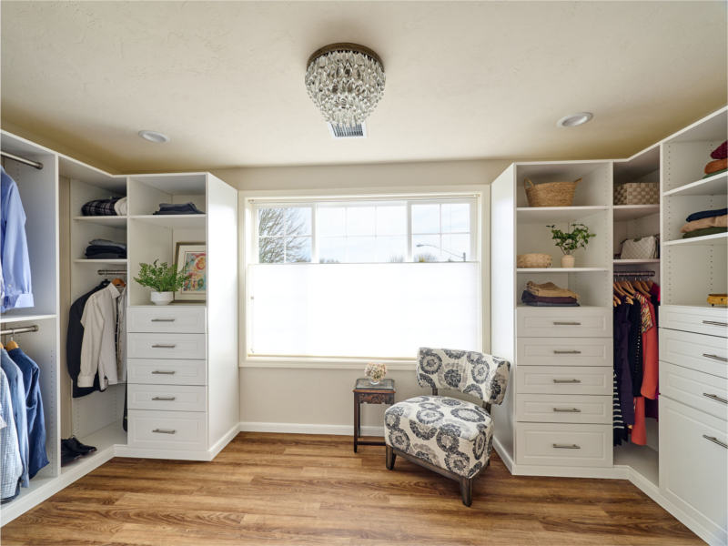 Large walk-in closet-Powell Construction-Corvallis OR Large walk-in closet off primary bedroom by Powell Construction of Corvallis OR