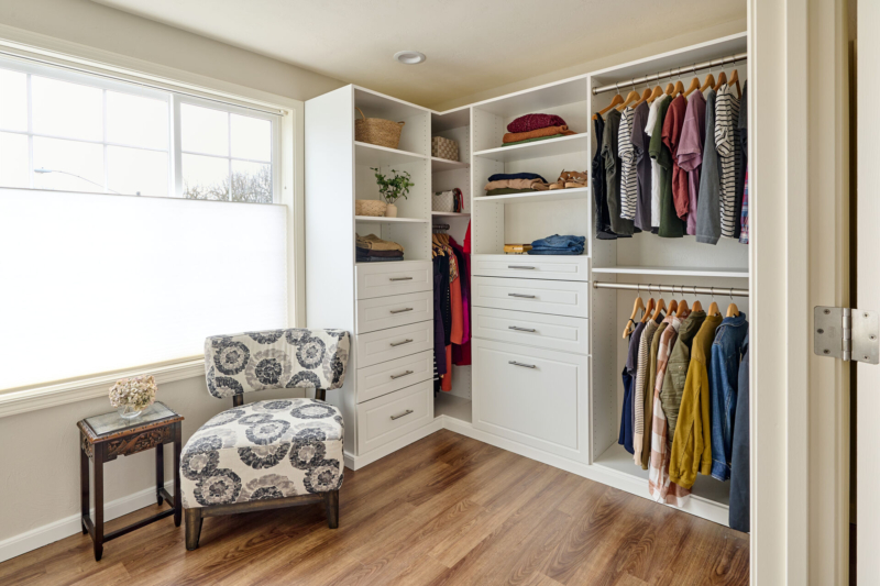 Large walk in closet-Powell Construction-Corvallis OR Large walk-in closet off primary bedroom by Powell Construction of Corvallis OR