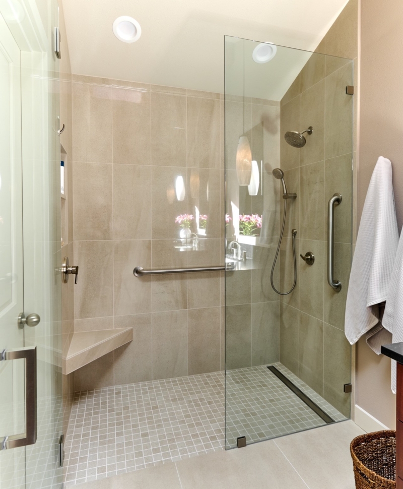 Walk in, curbless shower in primary suite remodel Walk in, curbless shower in primary suite remodel by Powell Construction