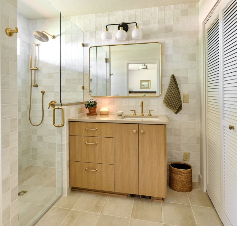 Zellige tile brings warmth to this guest suite Zellige tile brings warmth to this guest suite bath by Powell Construction