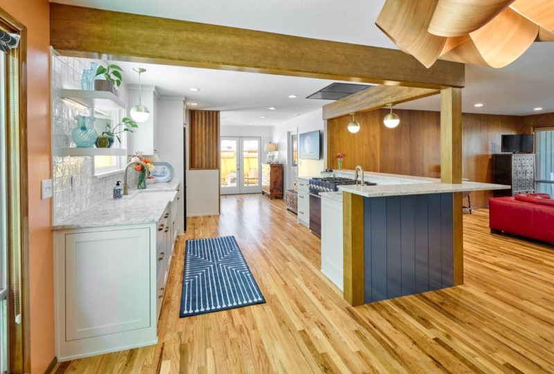 Mid-Century kitchen remodel with beautiful blue accents by Powell Construction Mid-Century kitchen remodel by Powell Construction