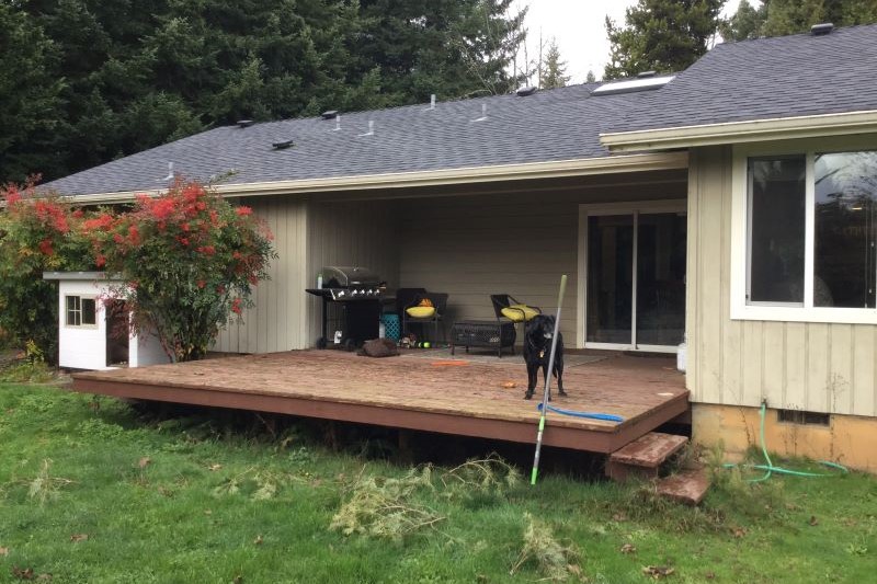 Before photo of back patio