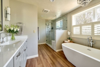 Luxurious ensuite bathroom addition by Powell Construction of Corvallis OR