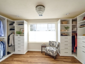 Large walk-in closet off primary bedroom by Powell Construction of Corvallis OR