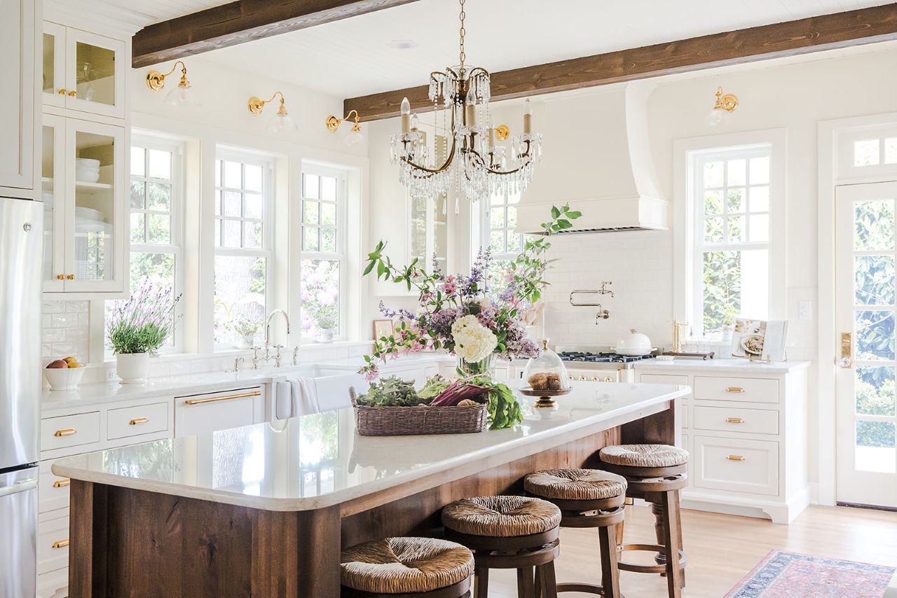 Plenty of seating at the island's bar with these swivel bar stools.