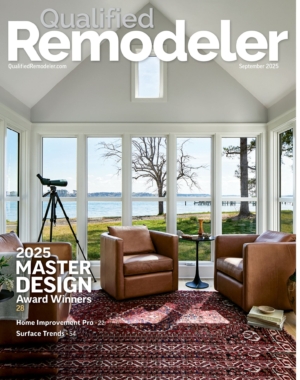 Qualified Remodeler magazine cover, featuring an award winning design by Powell Construction.