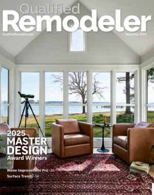 Qualified Remodeler magazine cover, featuring an award winning design by Powell Construction.