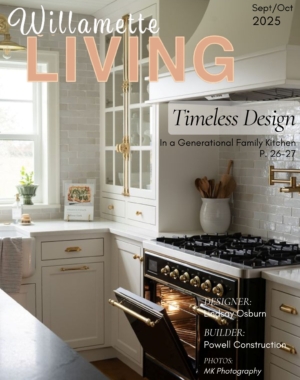 Willamette Living magazine cover mock up, showing Powell Construction project article.