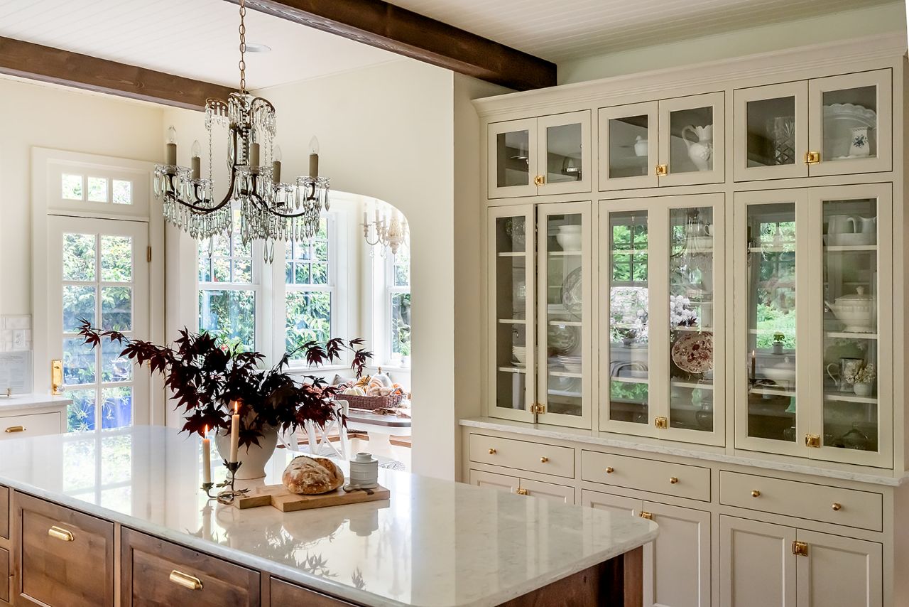 Overall view of English Cottage Kitchen Addition by Powell Construction.