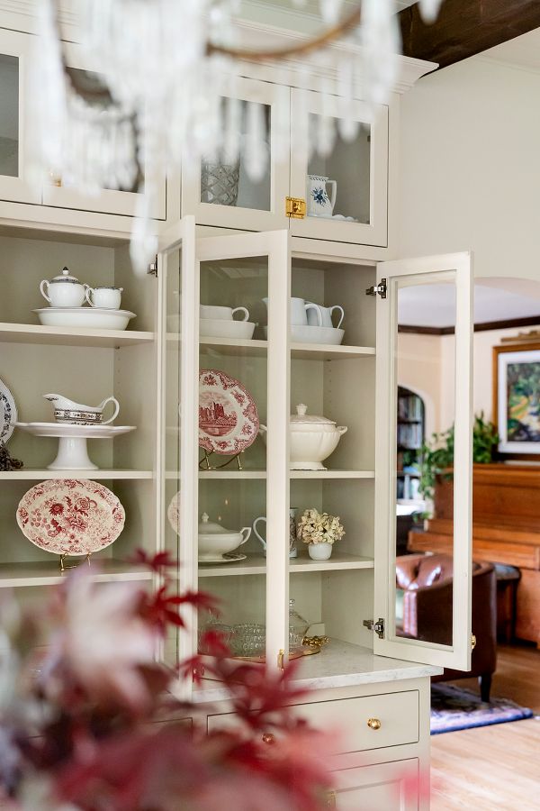 View from hutch into adjoining living room depicts the connectedness from one space to the next.