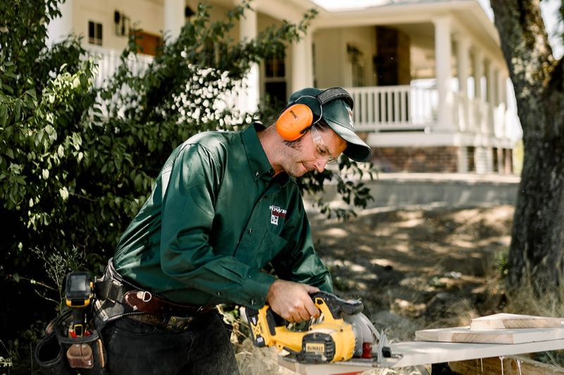 Photo of a lead carpenter at Powell Construction job site.