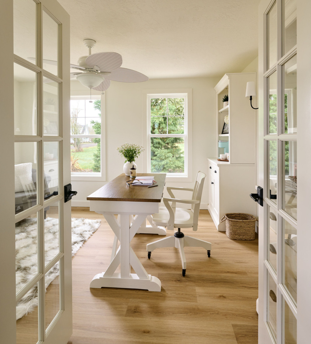 Bright, light-filled home office remodel